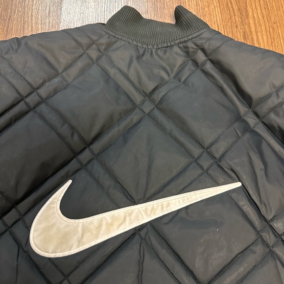 Vintage 90's Nike Big Swoosh Bomber Puffer Jacket Reversible Quilted Men's - Picture 4 of 7